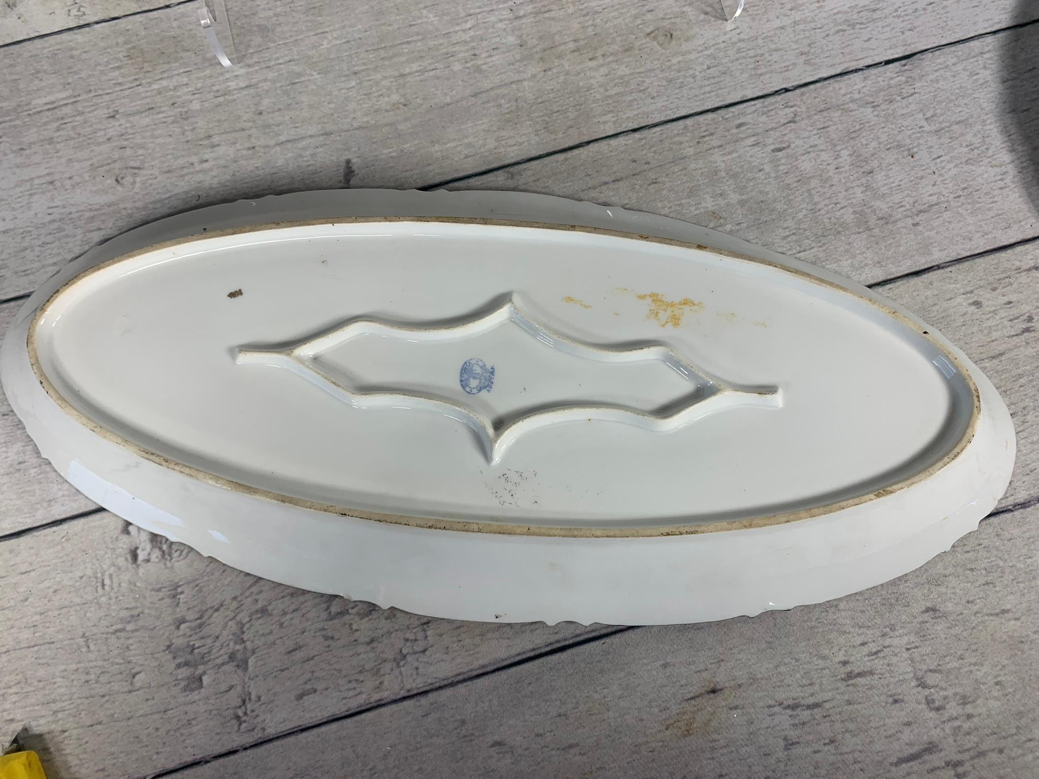 Large Group Victoria Austria Fish Pattern Plates, Tray