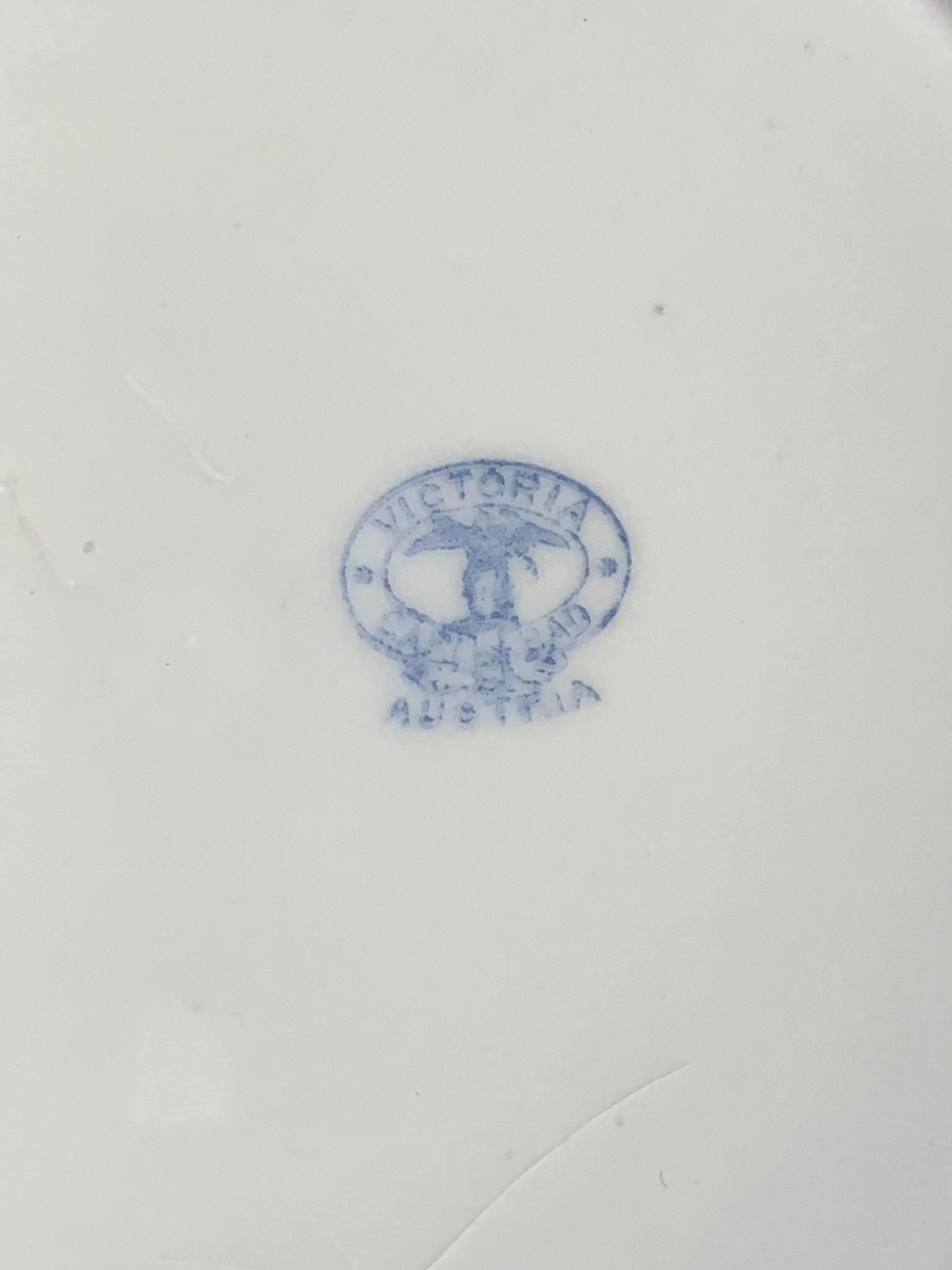 Large Group Victoria Austria Fish Pattern Plates, Tray