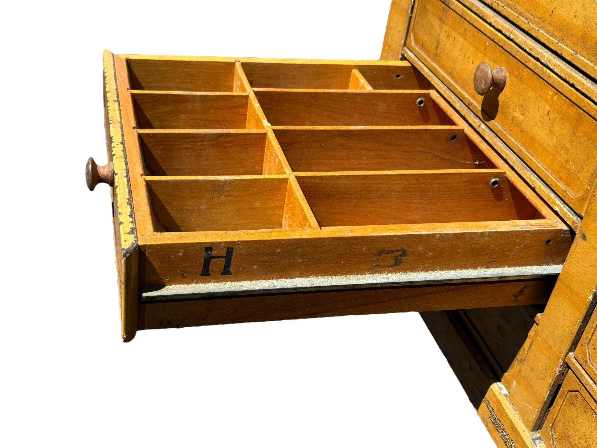 Antique National Cash Register 8 Drawer Cash Register Base