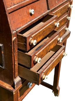 Antique Multi-Drawer Cabinet with Angled Front
