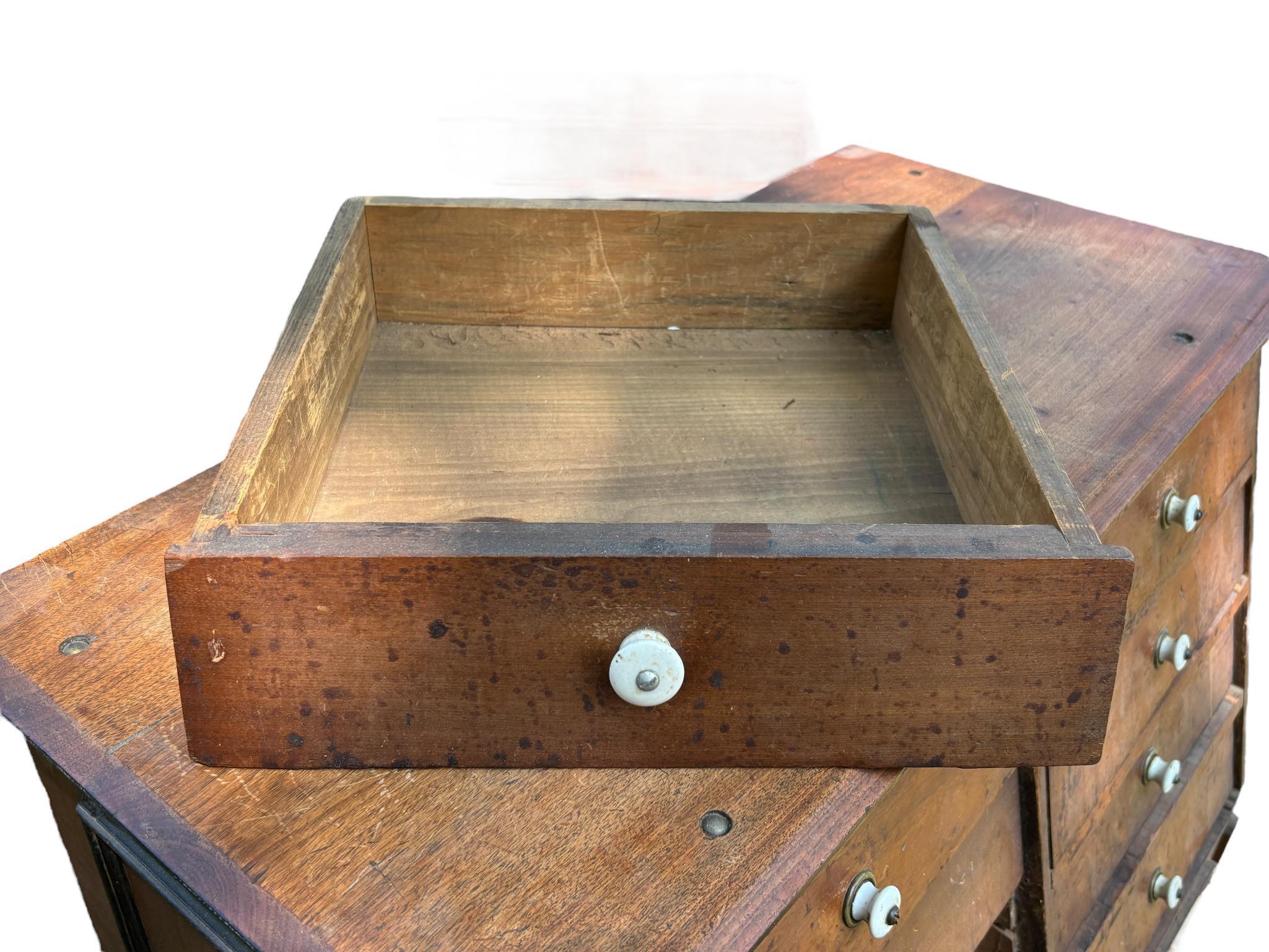 Antique Multi-Drawer Cabinet with Angled Front