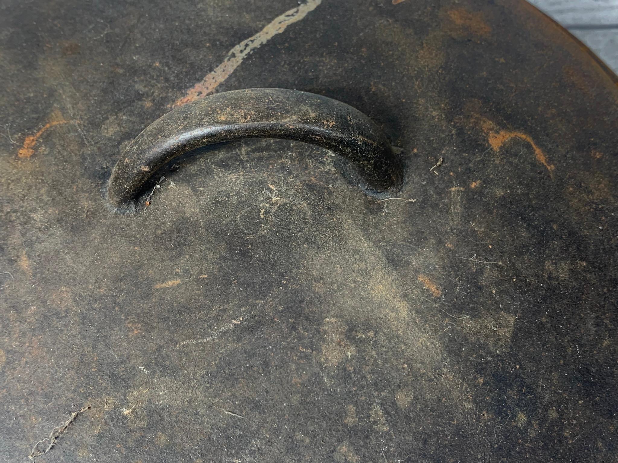 A Wagner Ware Cast Iron Skillet and a Cast Iron Chicken Fryer with Lid