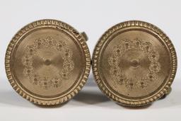 Victorian Engine Turned Gold Filled Earring Unusual