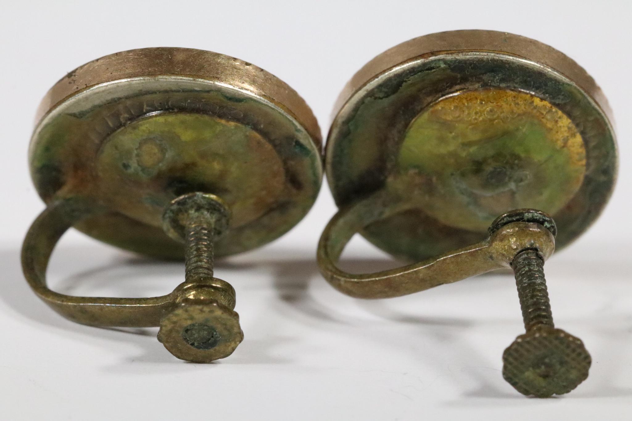 Victorian Engine Turned Gold Filled Earring Unusual