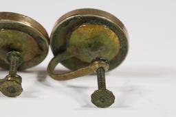 Victorian Engine Turned Gold Filled Earring Unusual
