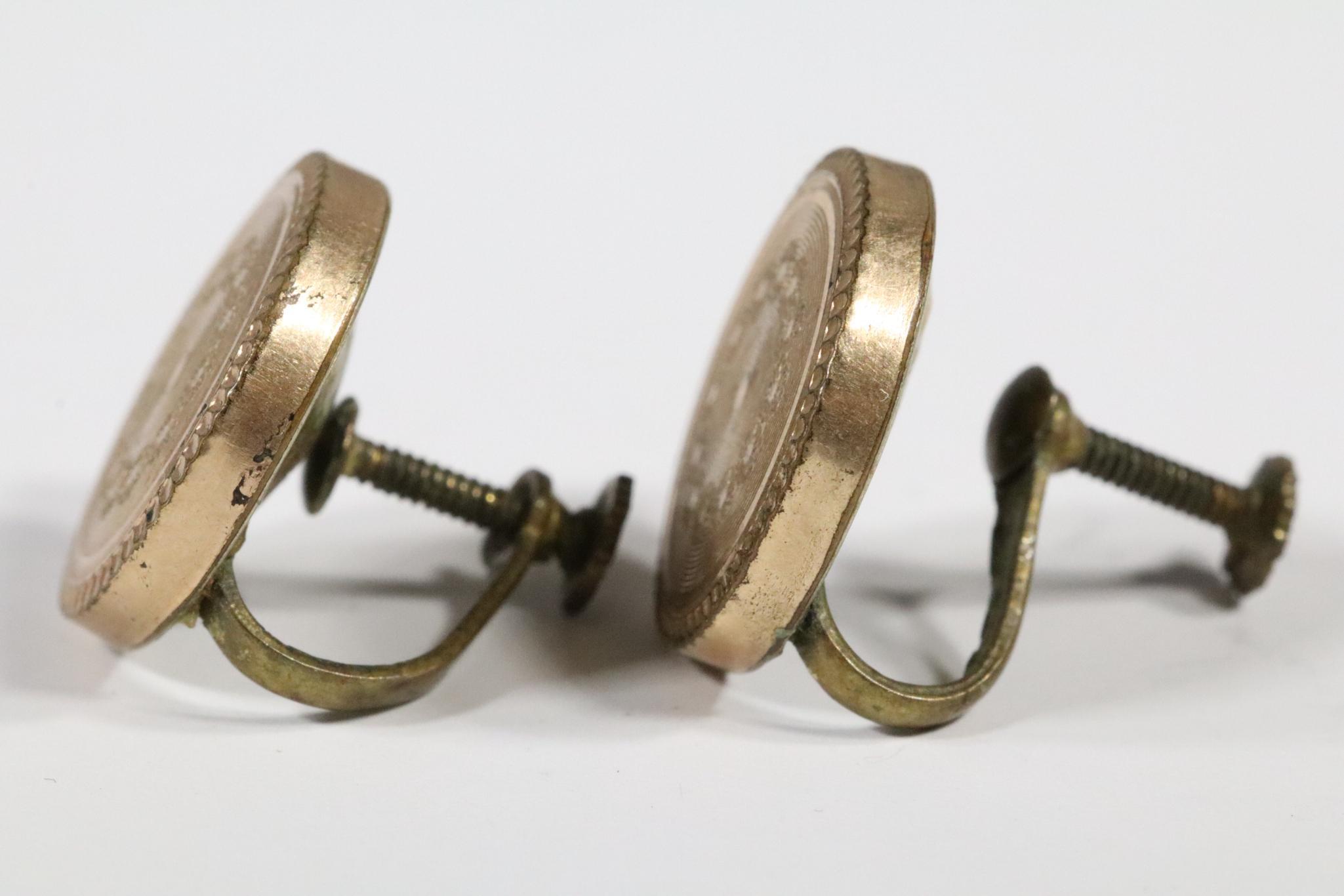 Victorian Engine Turned Gold Filled Earring Unusual