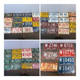 Group of Fifty-Five Vintage License Plates