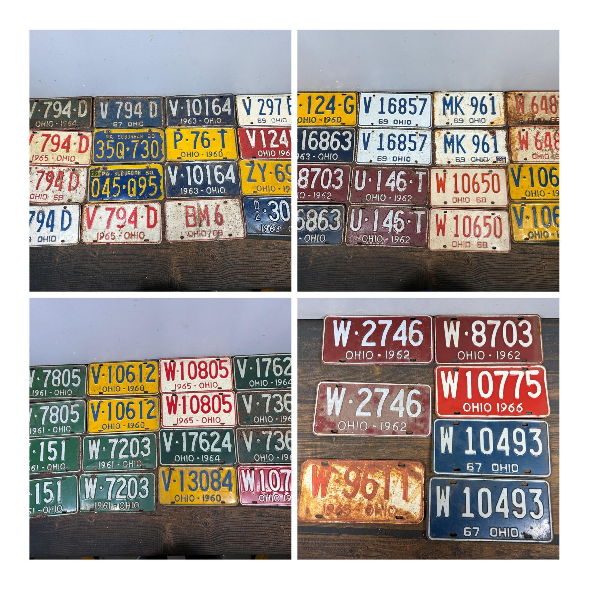 Group of Fifty-Five Vintage License Plates