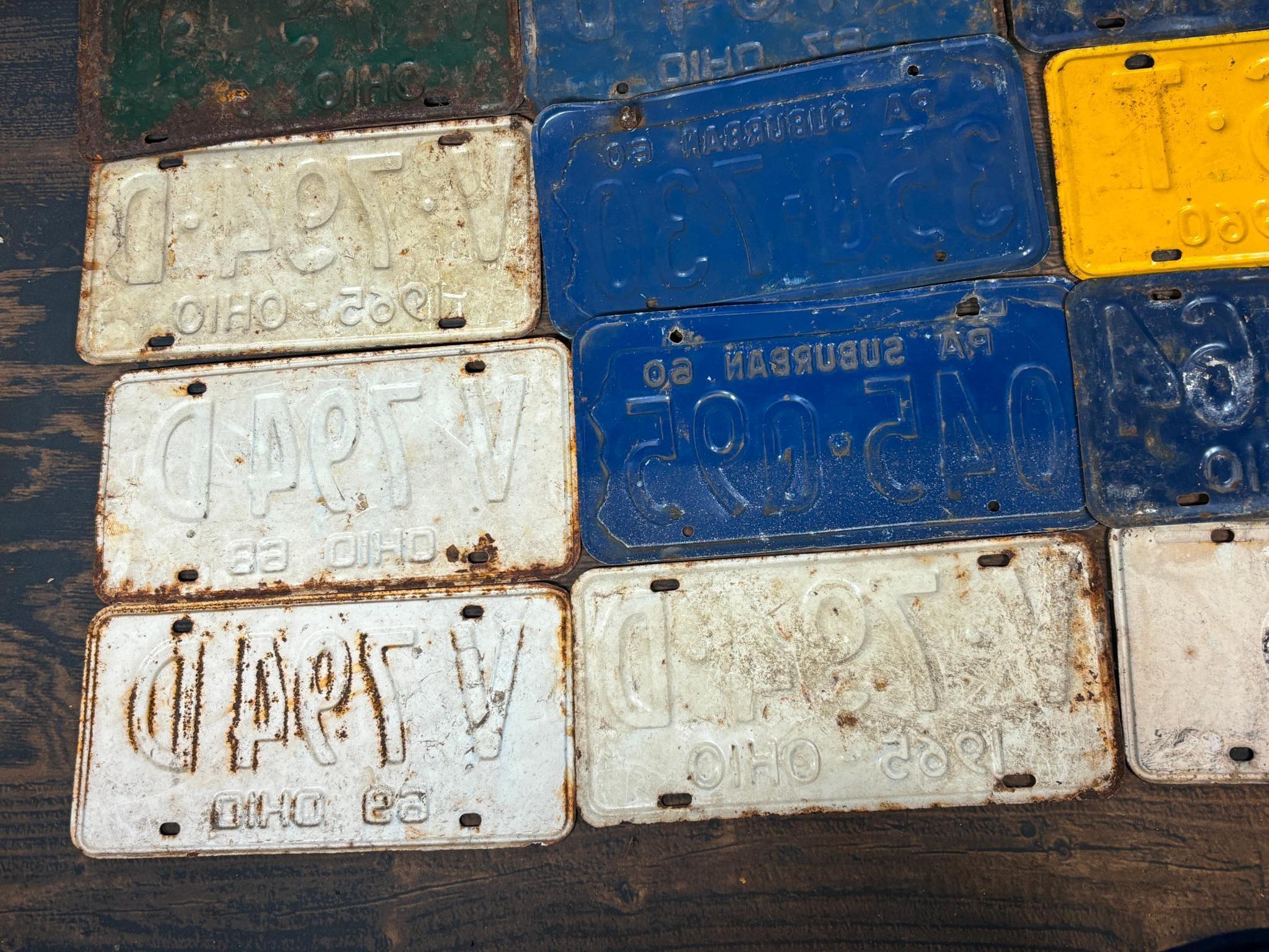 Group of Fifty-Five Vintage License Plates