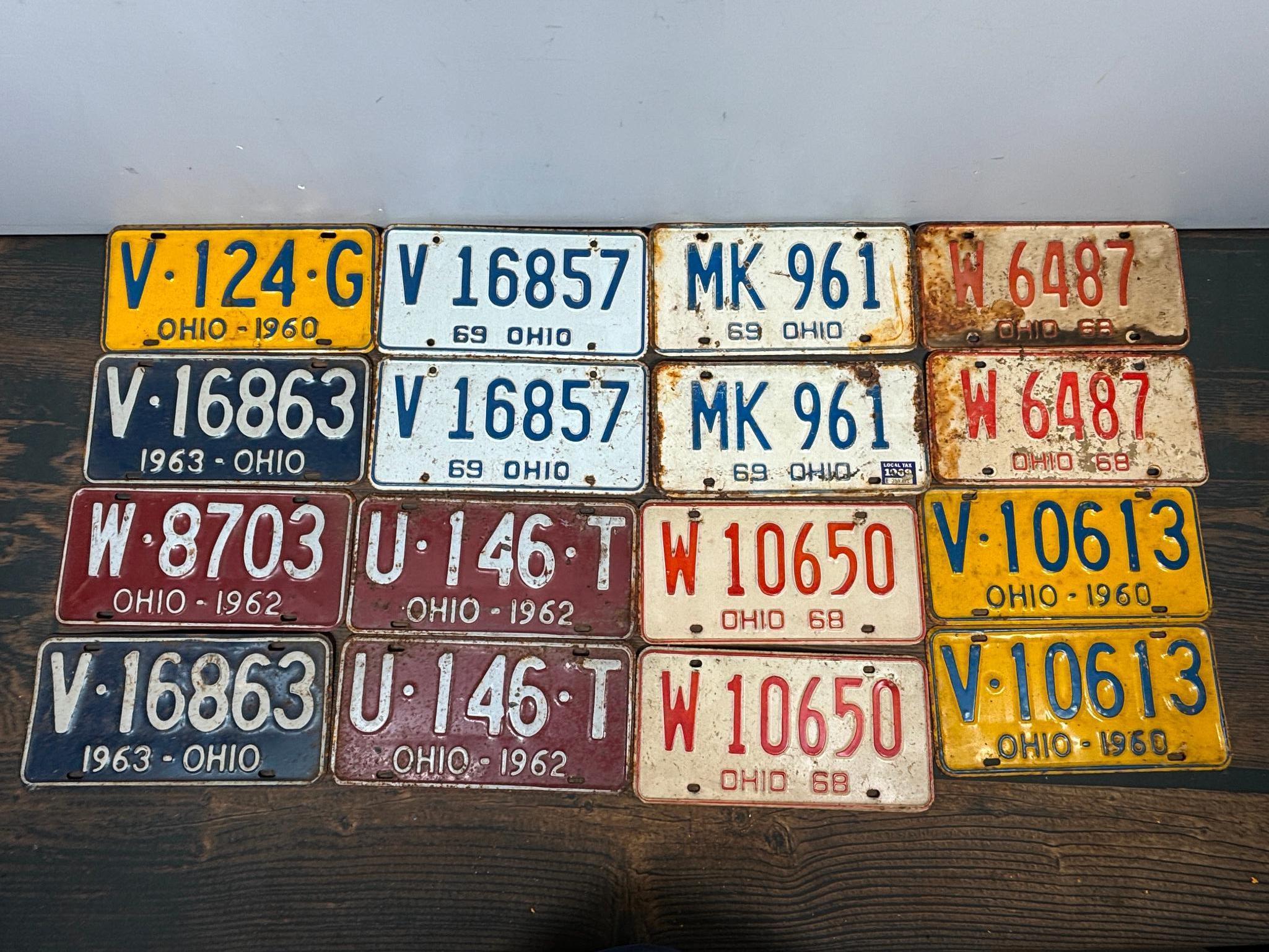 Group of Fifty-Five Vintage License Plates