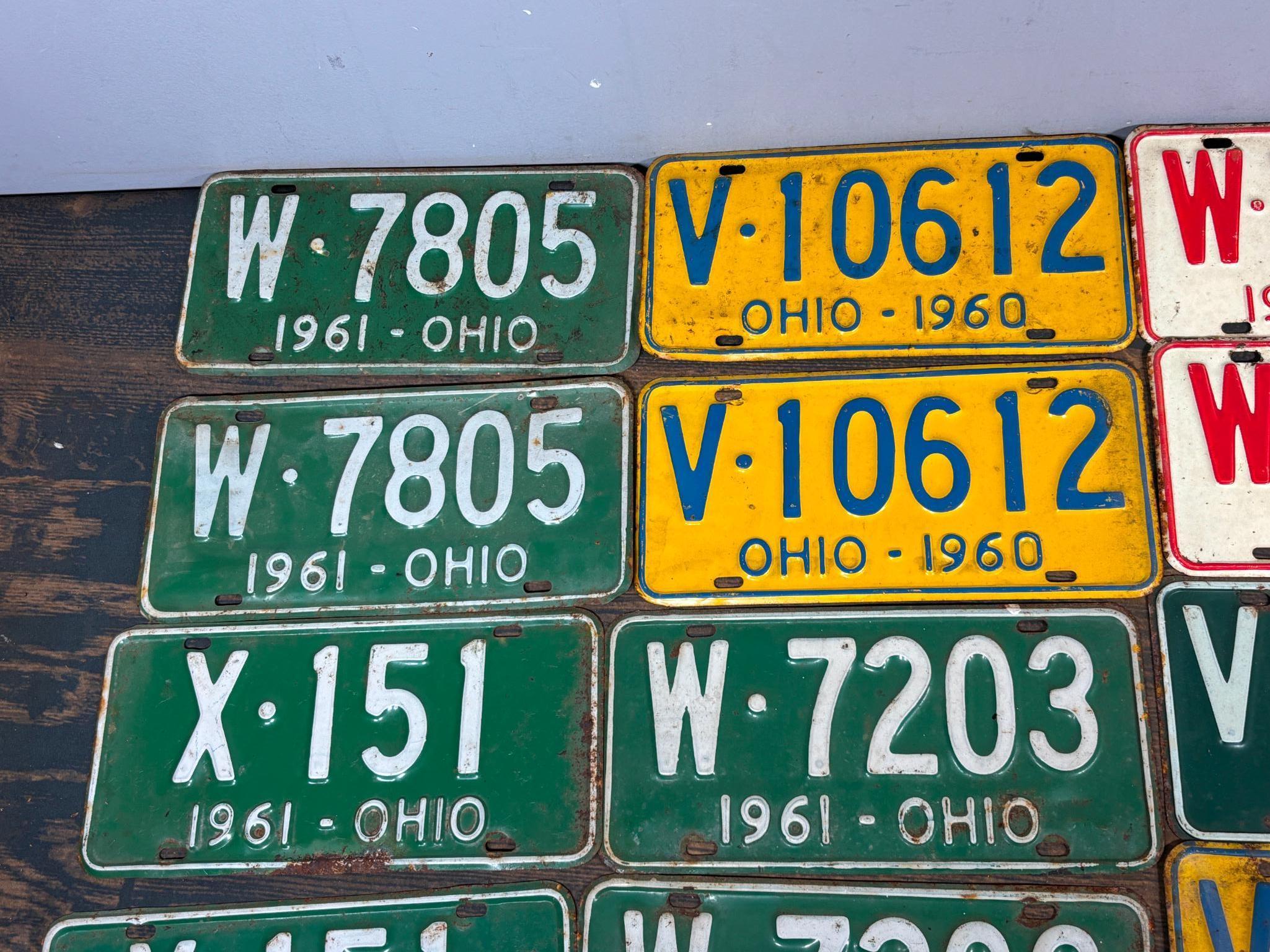 Group of Fifty-Five Vintage License Plates