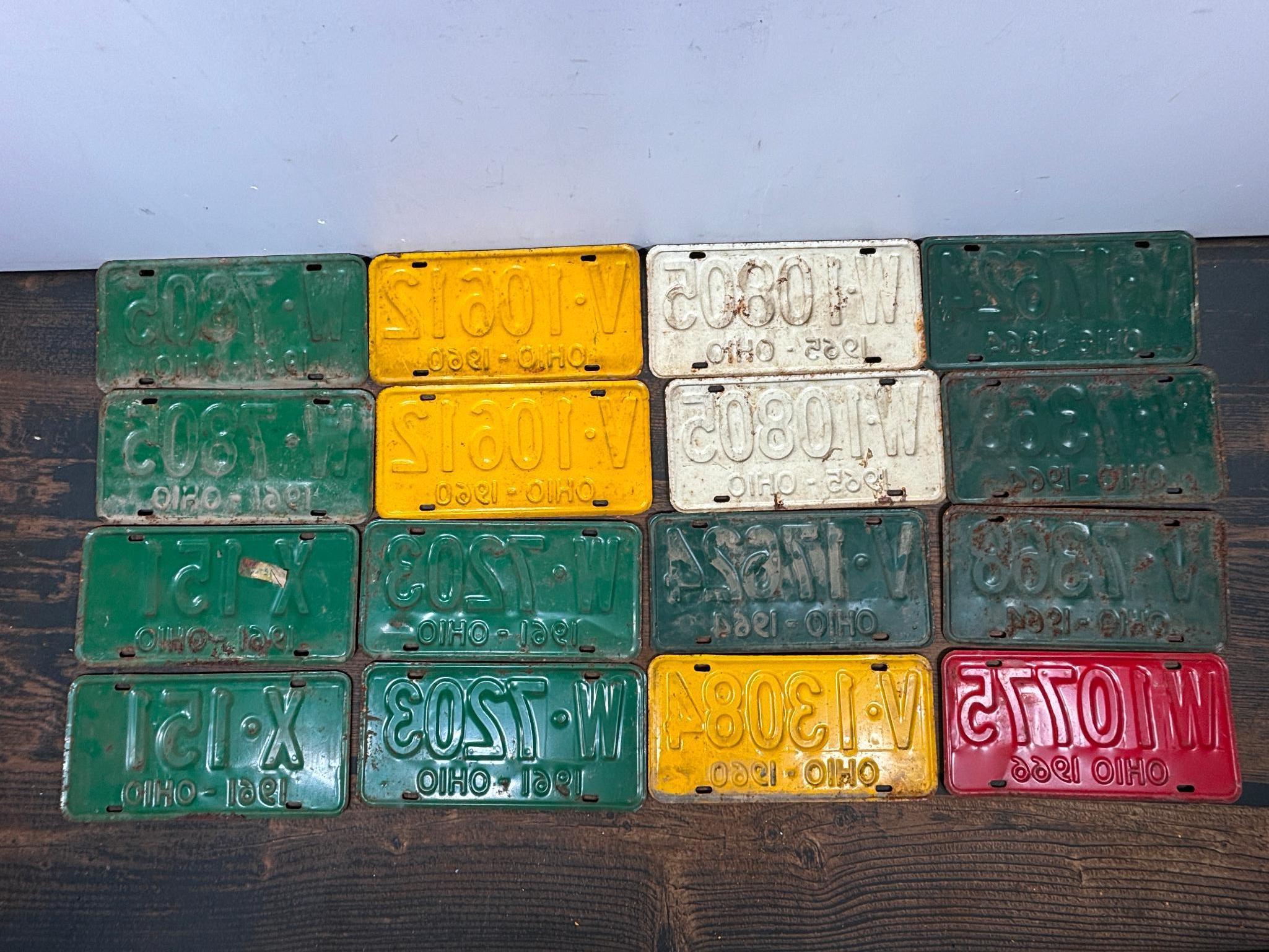 Group of Fifty-Five Vintage License Plates