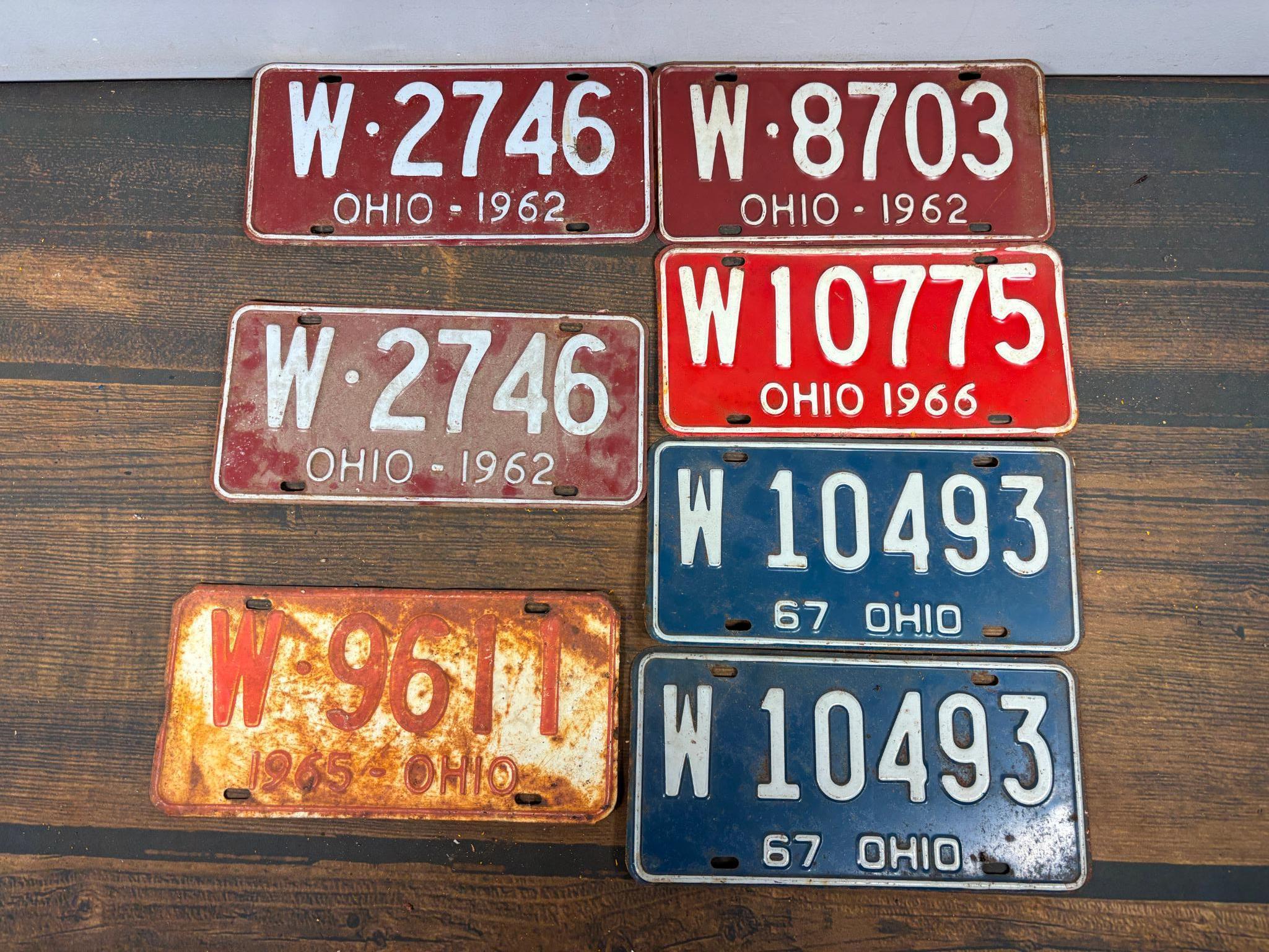 Group of Fifty-Five Vintage License Plates