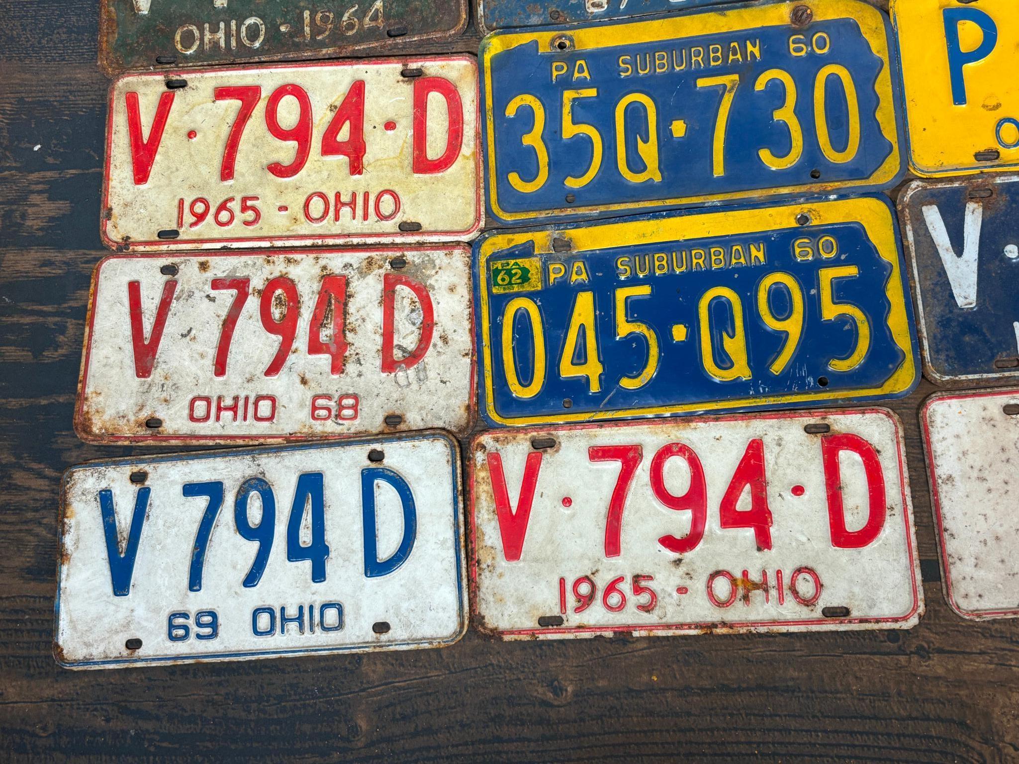 Group of Fifty-Five Vintage License Plates