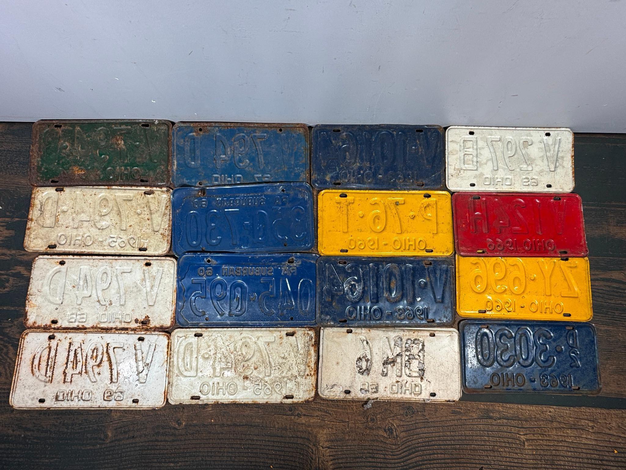 Group of Fifty-Five Vintage License Plates
