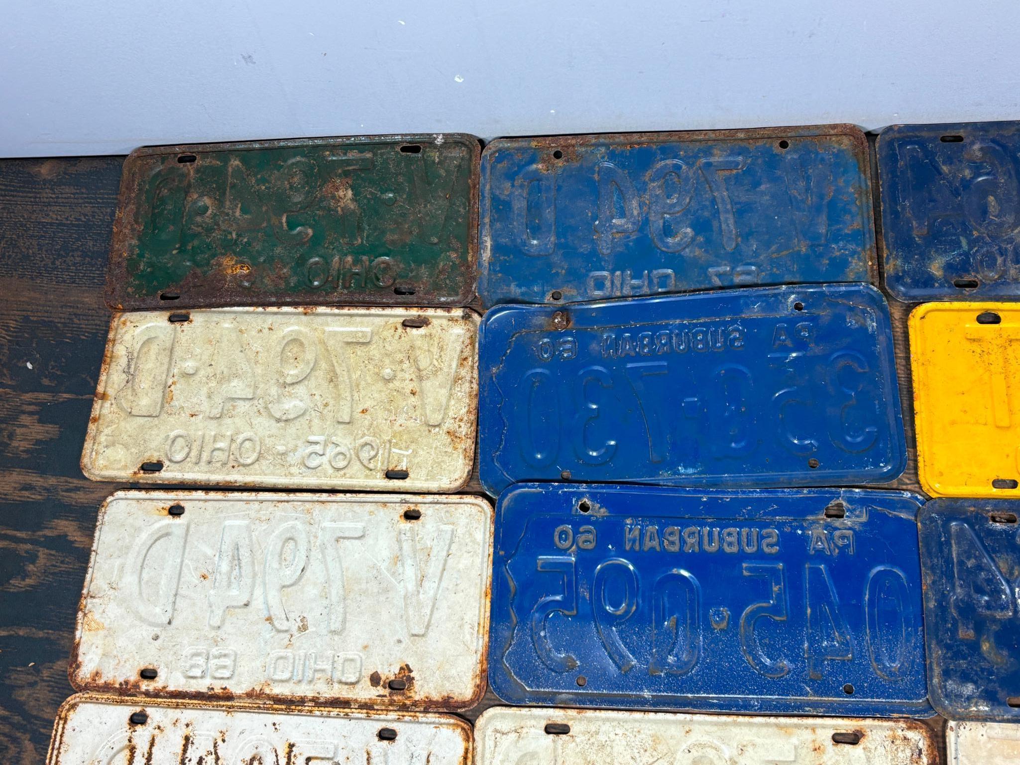 Group of Fifty-Five Vintage License Plates