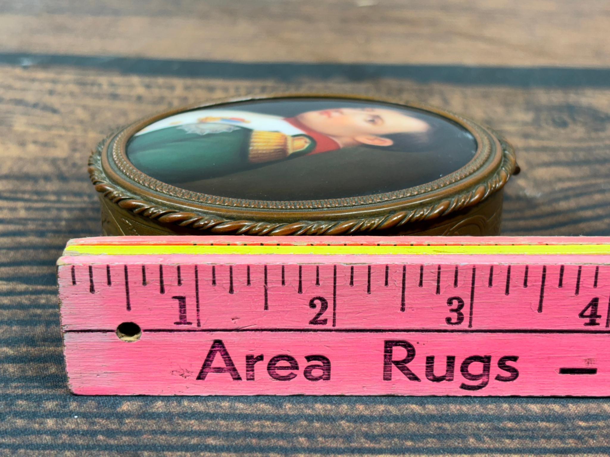 Trinket Box w/Hand Painted Napoleon Portrait