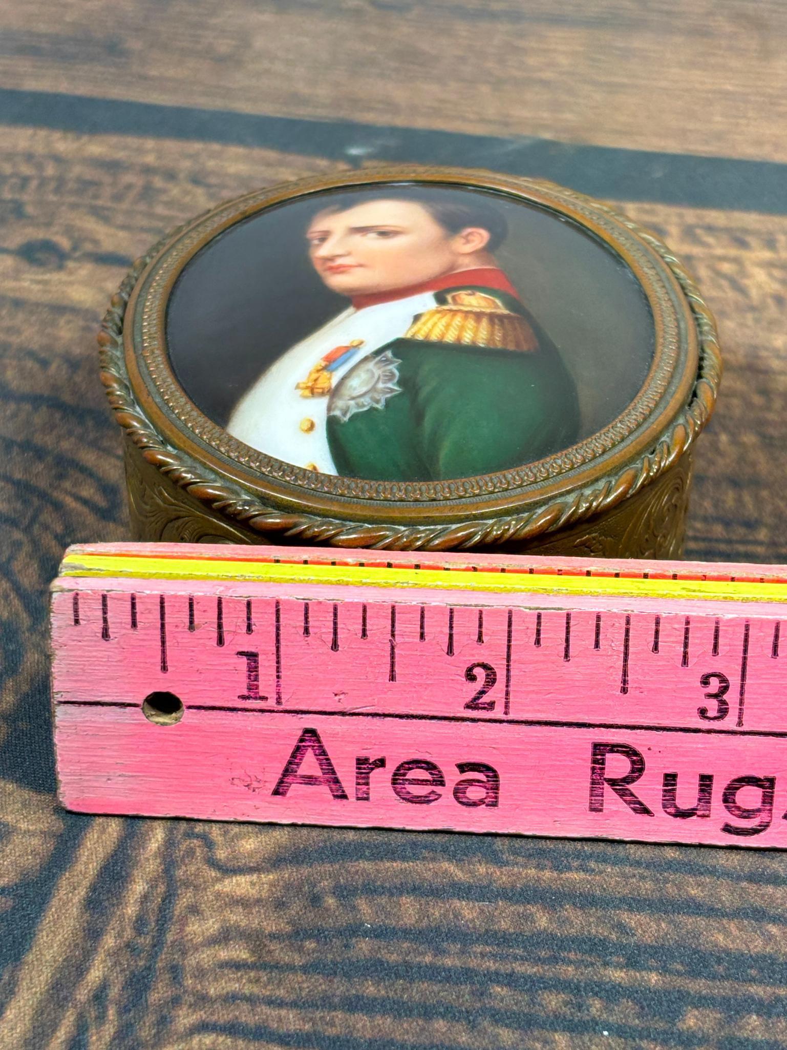 Trinket Box w/Hand Painted Napoleon Portrait
