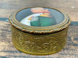 Trinket Box w/Hand Painted Napoleon Portrait