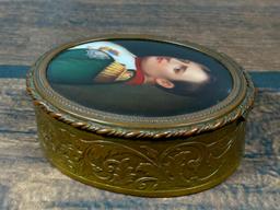 Trinket Box w/Hand Painted Napoleon Portrait