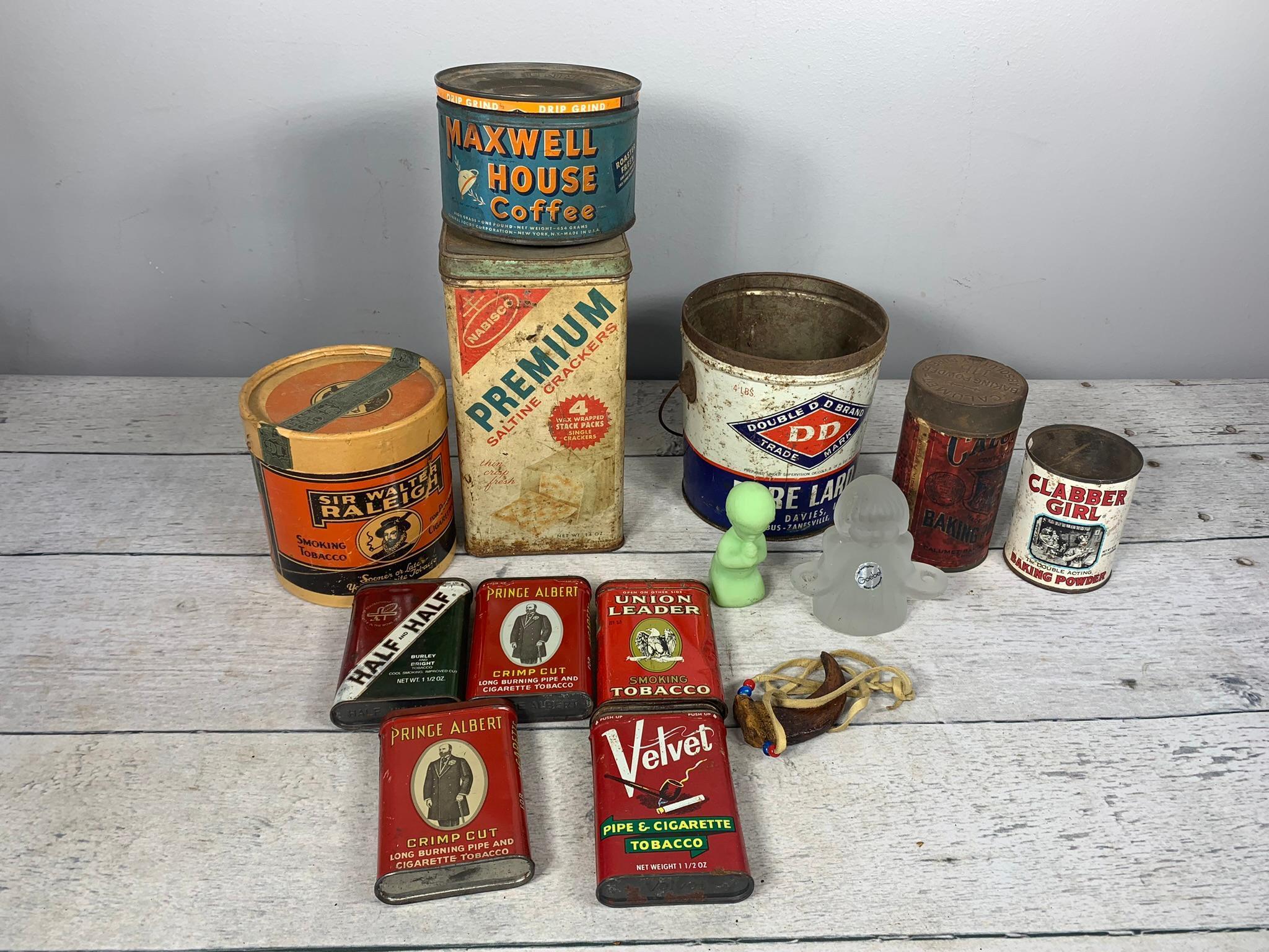 Group of Antique Flatware and Group of Antique Tins