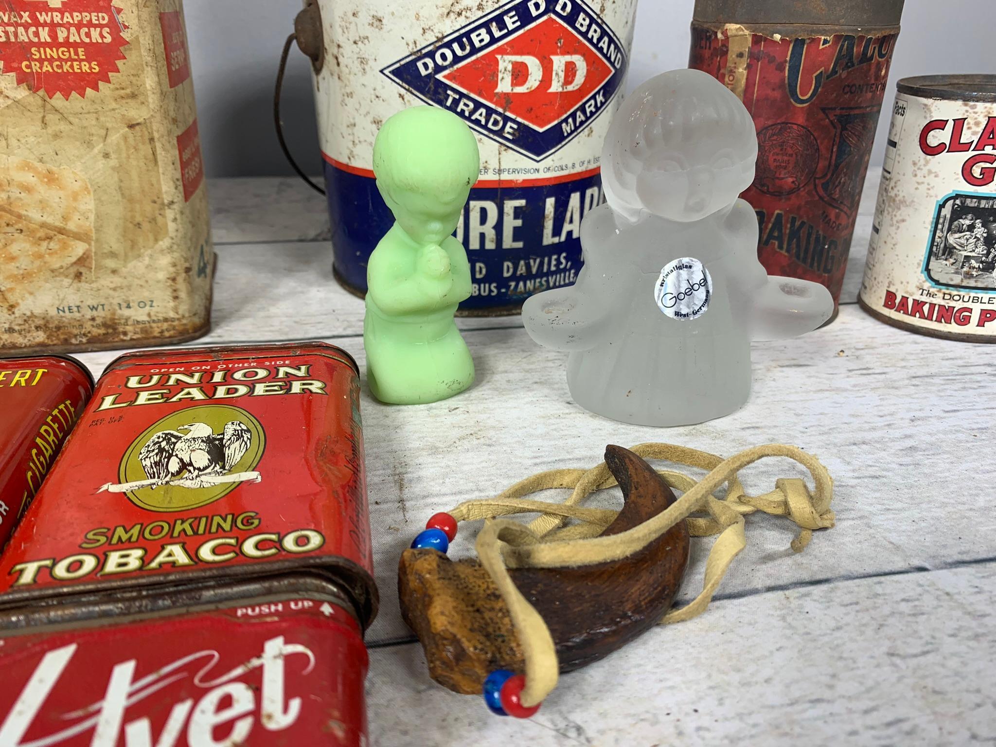 Group of Antique Flatware and Group of Antique Tins