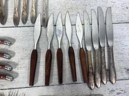 Group of Antique Flatware and Group of Antique Tins