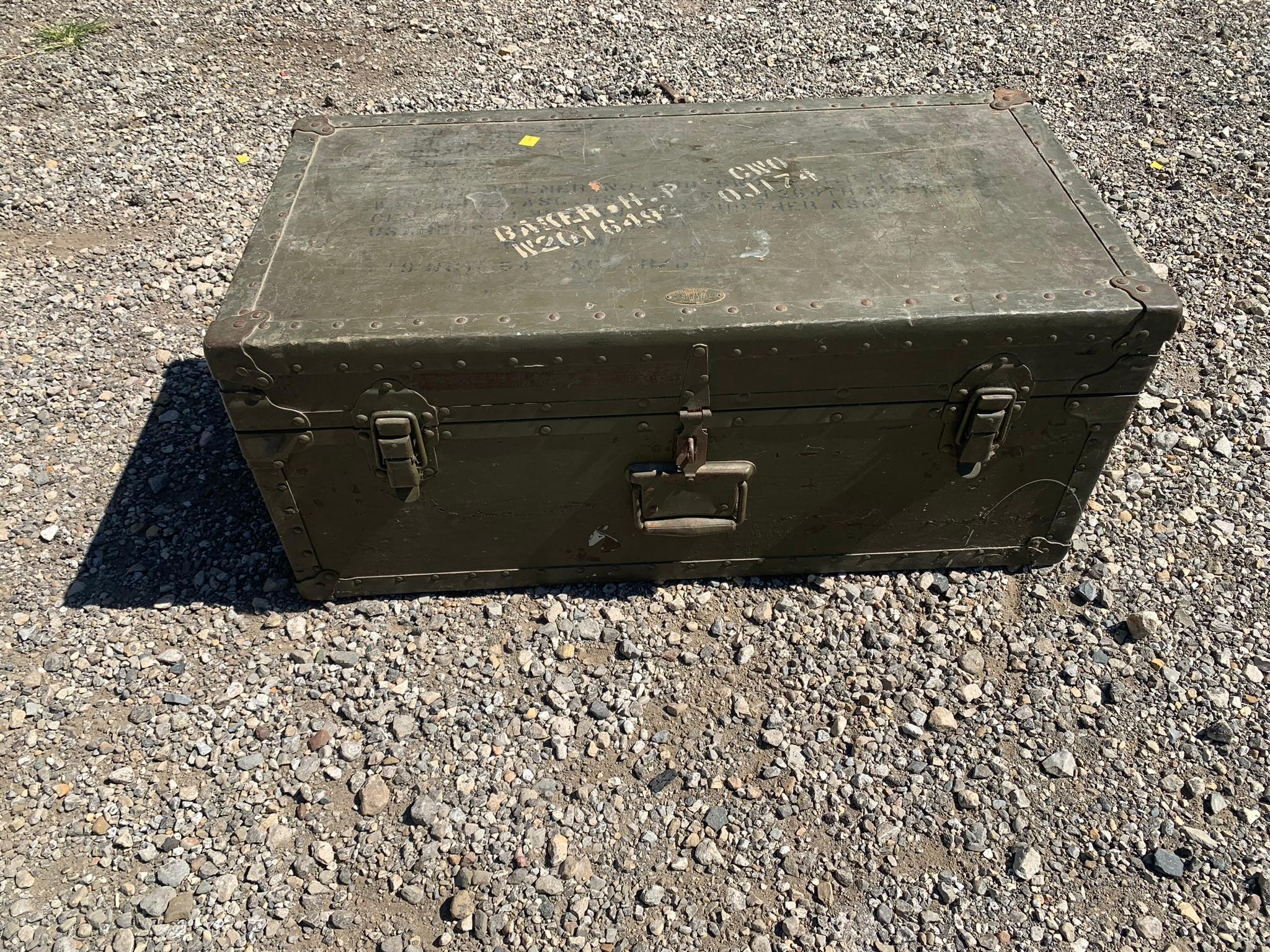 Vintage Skyway 1946 Small Military Trunk