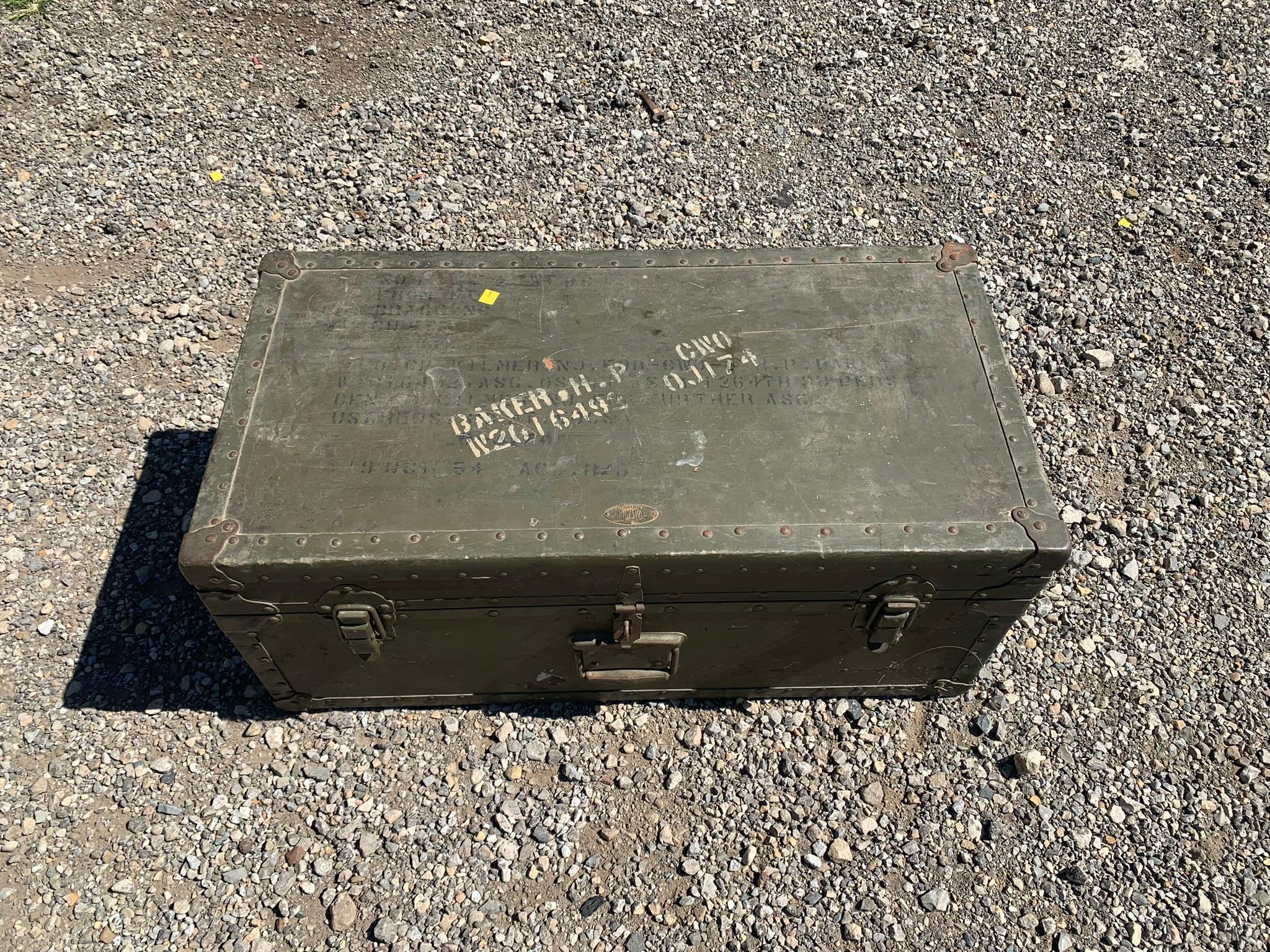 Vintage Skyway 1946 Small Military Trunk