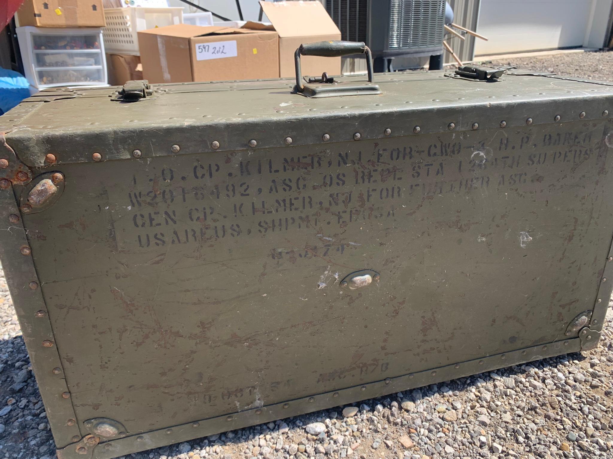 Vintage Skyway 1946 Small Military Trunk