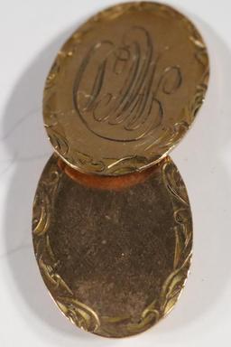 Pair of 10k Gold Victorian Cufflinks Engraved 6.50 grams
