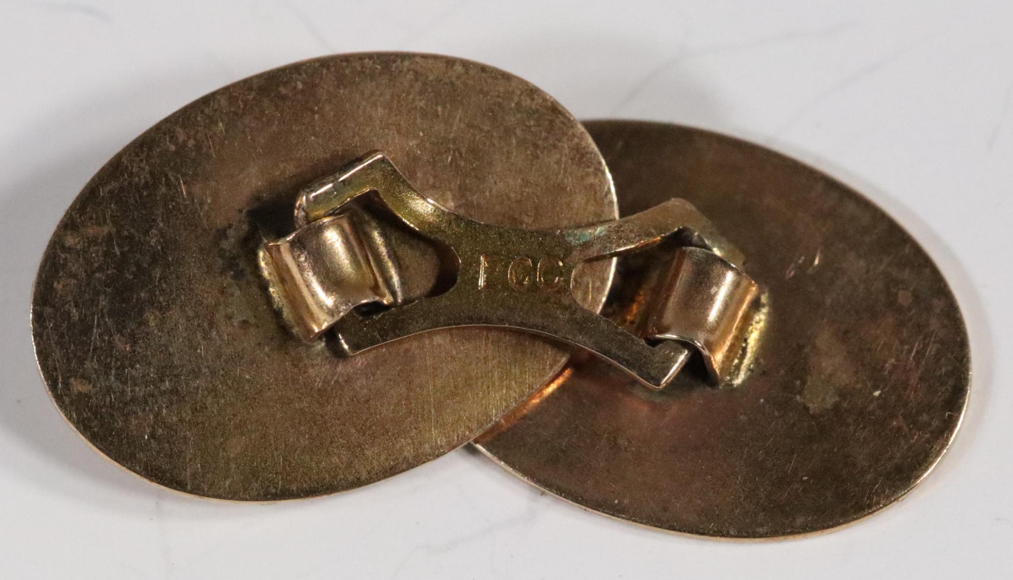 Pair of 10k Gold Victorian Cufflinks Engraved 6.50 grams