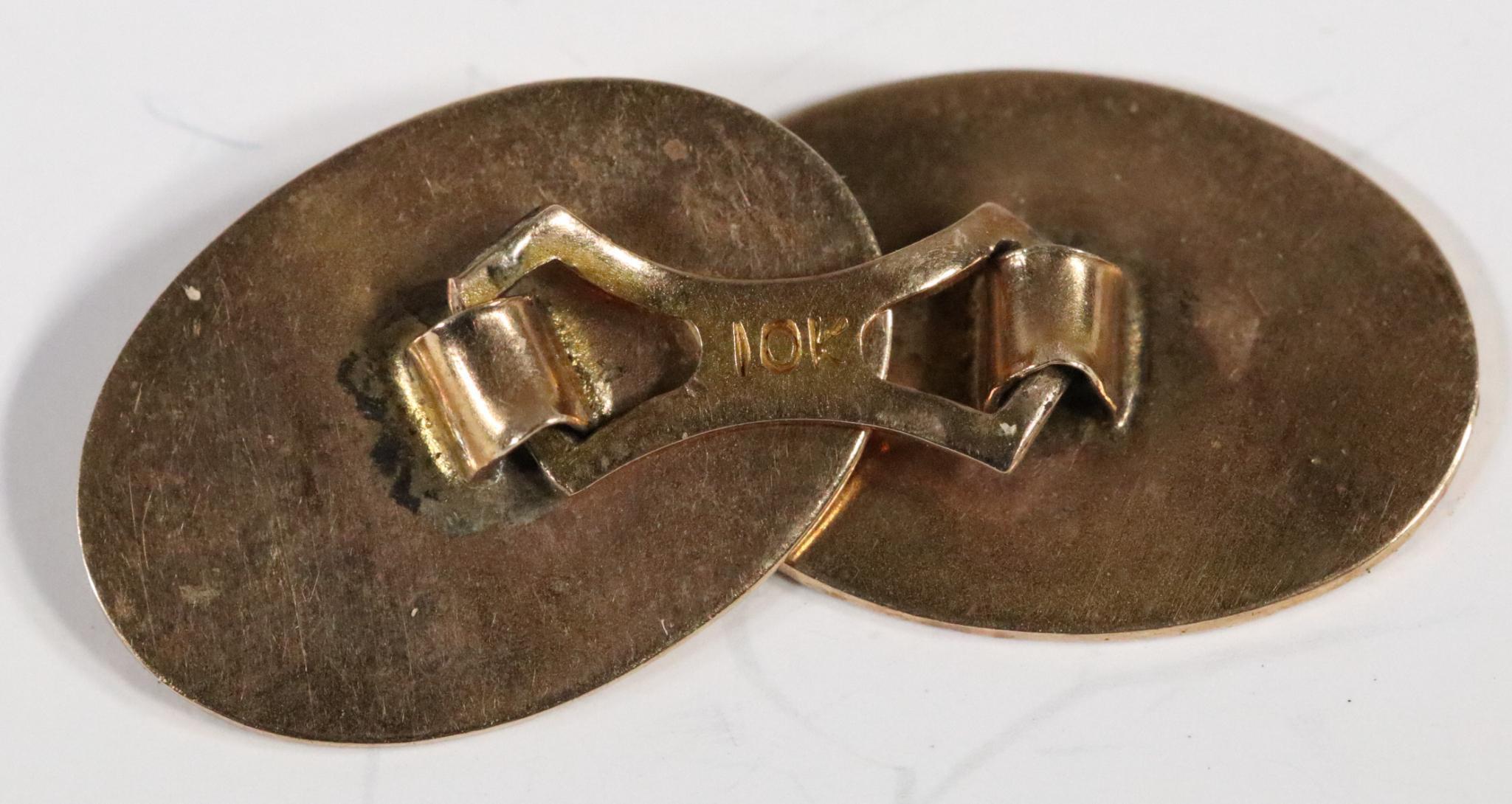 Pair of 10k Gold Victorian Cufflinks Engraved 6.50 grams