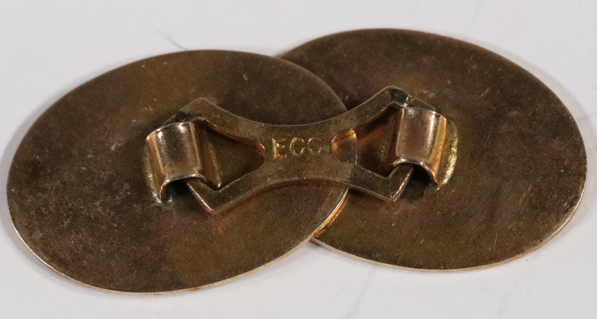 Pair of 10k Gold Victorian Cufflinks Engraved 6.50 grams