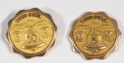 Two 10k Gold Tie pin tacks 3.46 grams