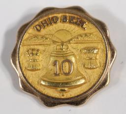 Two 10k Gold Tie pin tacks 3.46 grams