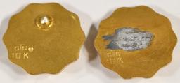 Two 10k Gold Tie pin tacks 3.46 grams