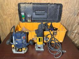 Craftsman Toolbox with 750 Watt Plunge Router and DeWalt Model DW670 Trim Router and more.