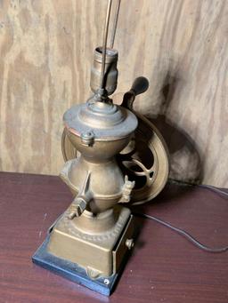 Antique Coffee Grinder Turned Into Lamp