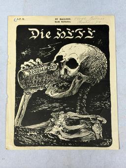 WWI British Propaganda Leaflet Dropped by Balloon on German Troops