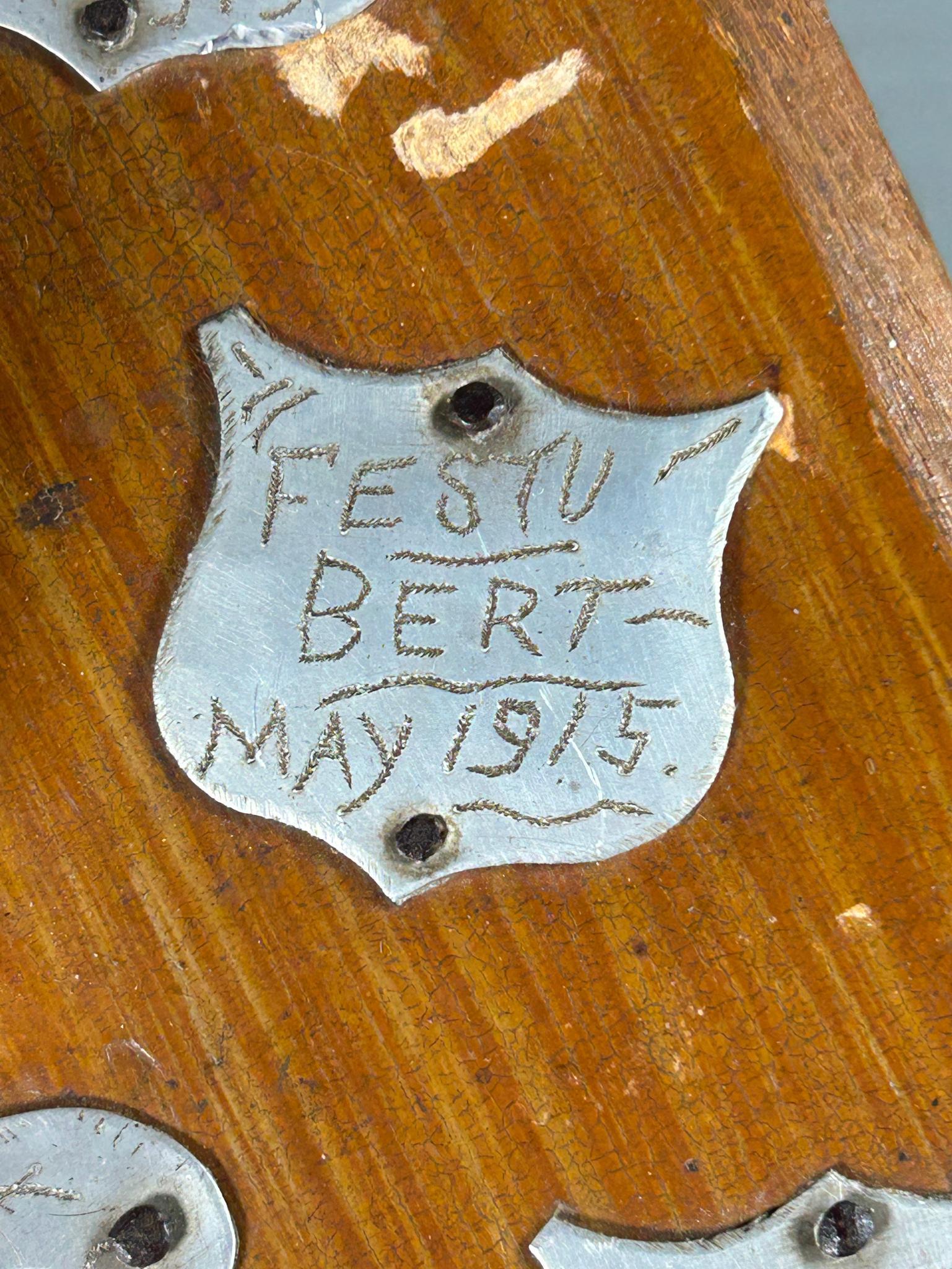 WWI Relic Plaque Sent From France to a V.A.D. Commandant in England 1916