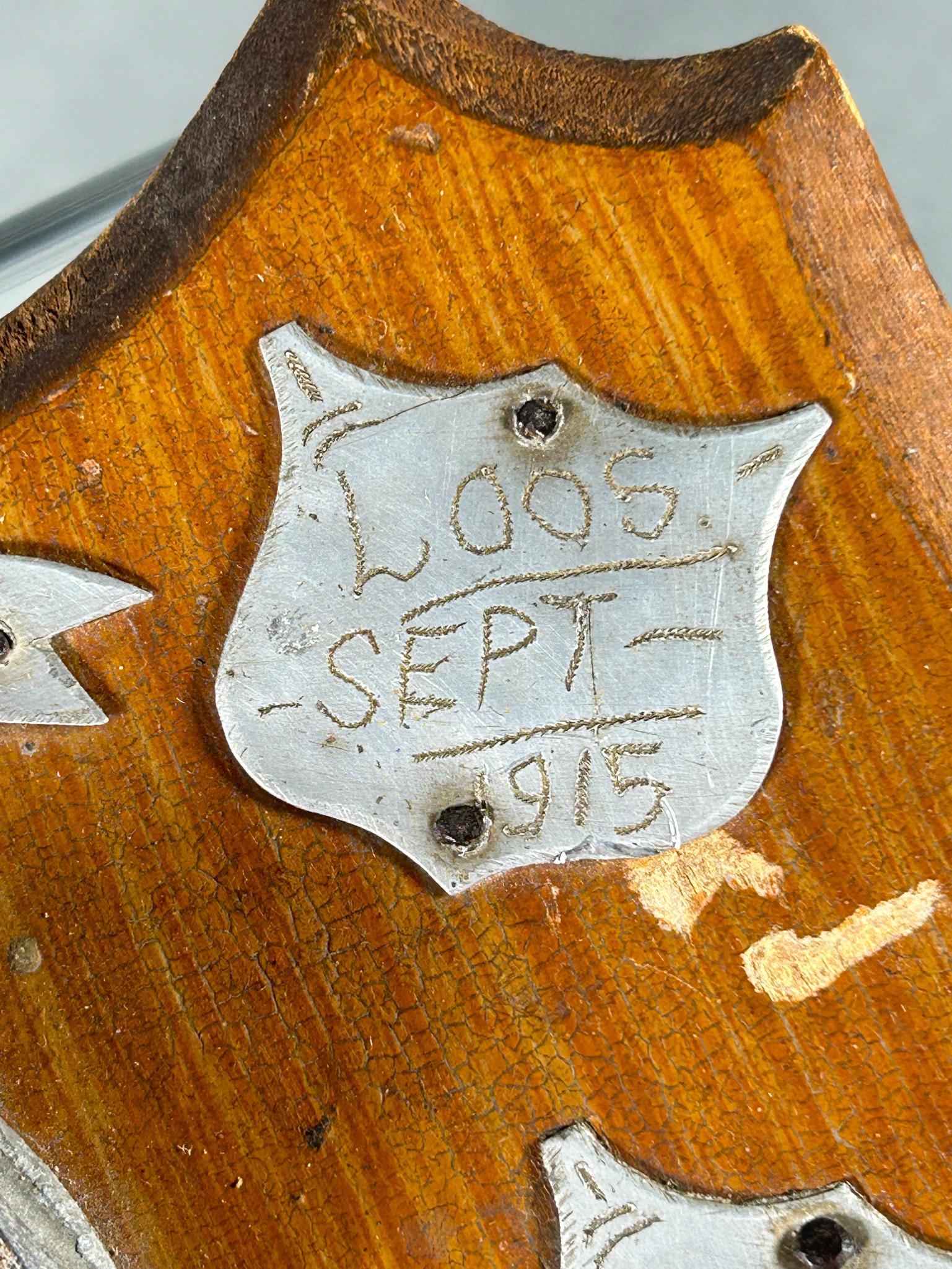 WWI Relic Plaque Sent From France to a V.A.D. Commandant in England 1916