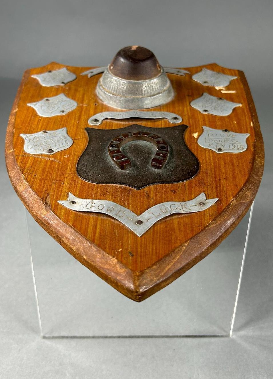 WWI Relic Plaque Sent From France to a V.A.D. Commandant in England 1916