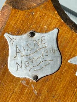 WWI Relic Plaque Sent From France to a V.A.D. Commandant in England 1916