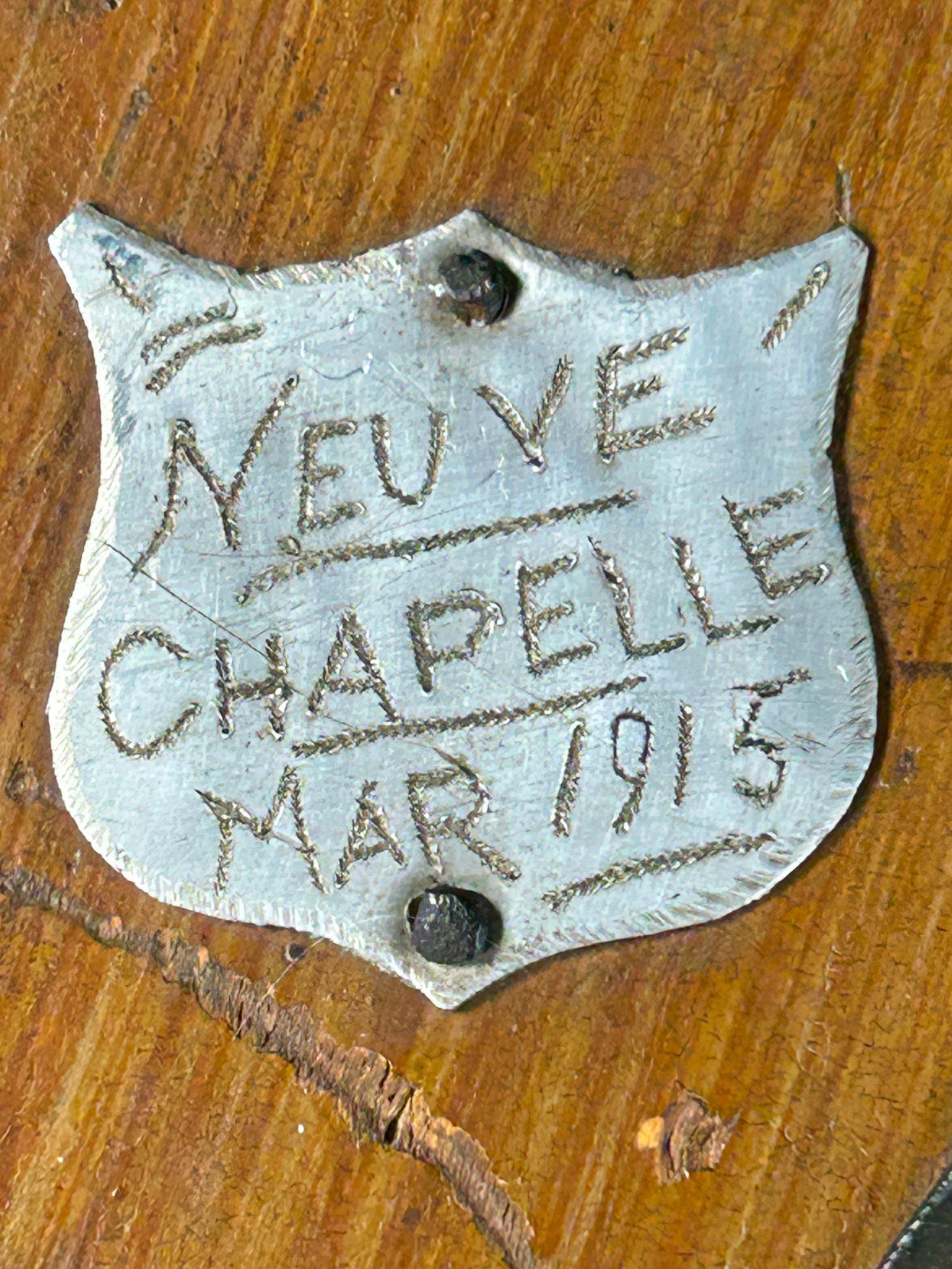 WWI Relic Plaque Sent From France to a V.A.D. Commandant in England 1916