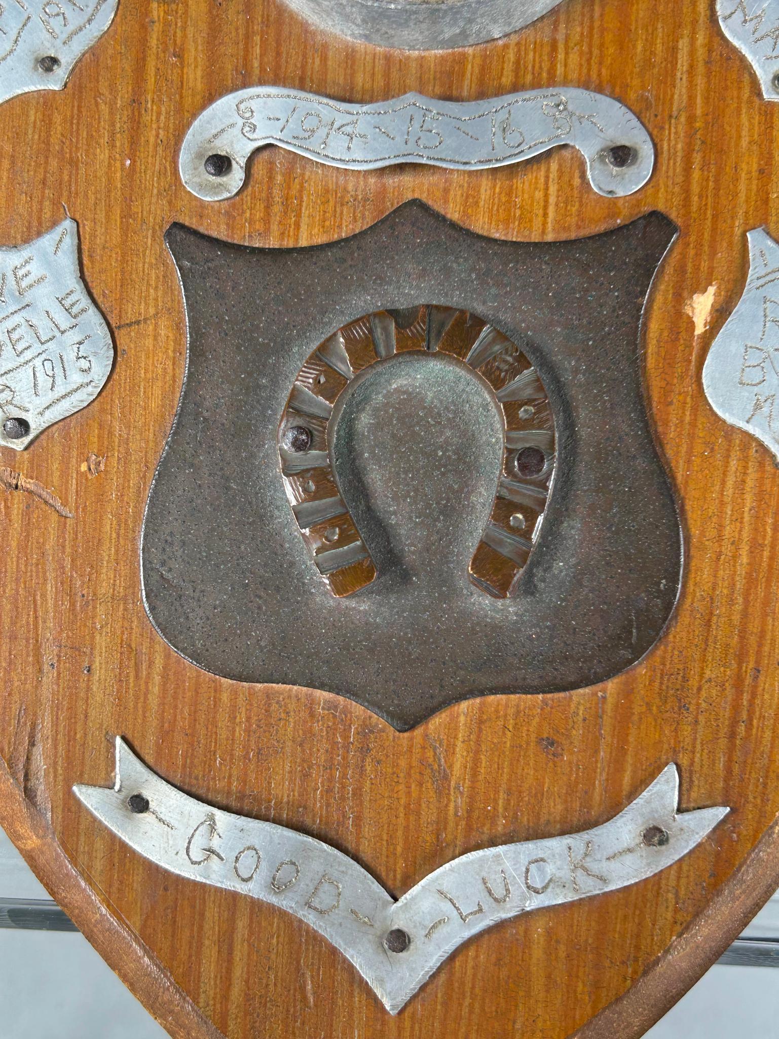 WWI Relic Plaque Sent From France to a V.A.D. Commandant in England 1916