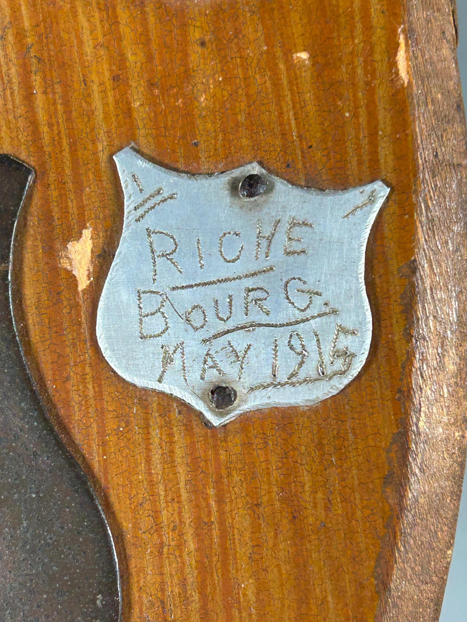 WWI Relic Plaque Sent From France to a V.A.D. Commandant in England 1916