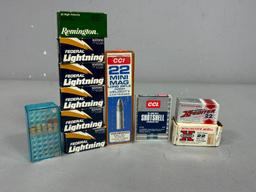 Group lot of Ammunition 22 LR, Mini Mag, Shot Shell, and more