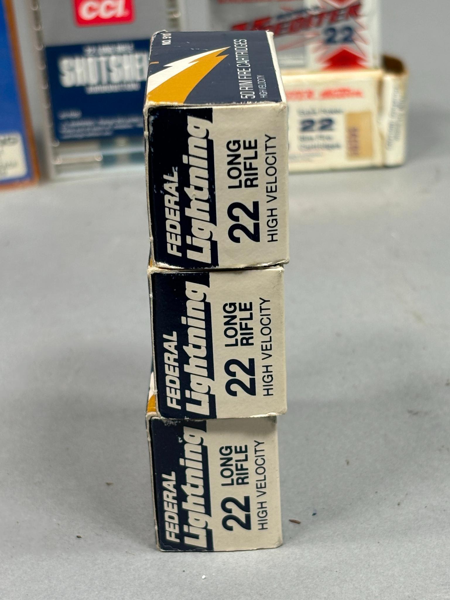 Group lot of Ammunition 22 LR, Mini Mag, Shot Shell, and more