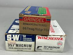 Three Boxes 357 Mag Pistol Ammunition